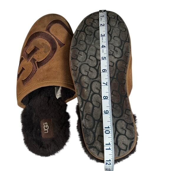 UGG Scuff Logo Chestnut Espresso Slip On Shearing Slipper US 10 Mens Used - Picture 11 of 11